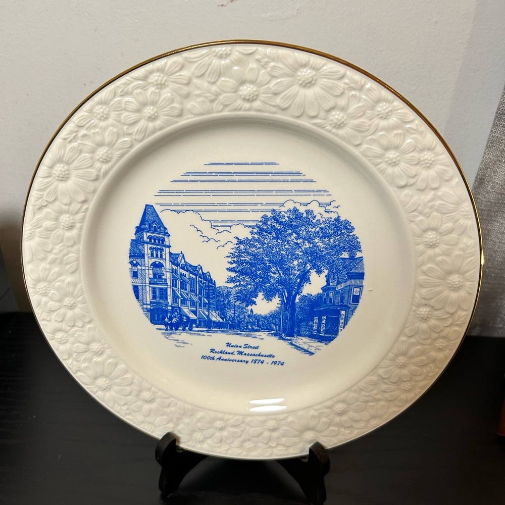 Blue and White Commemorative Plate